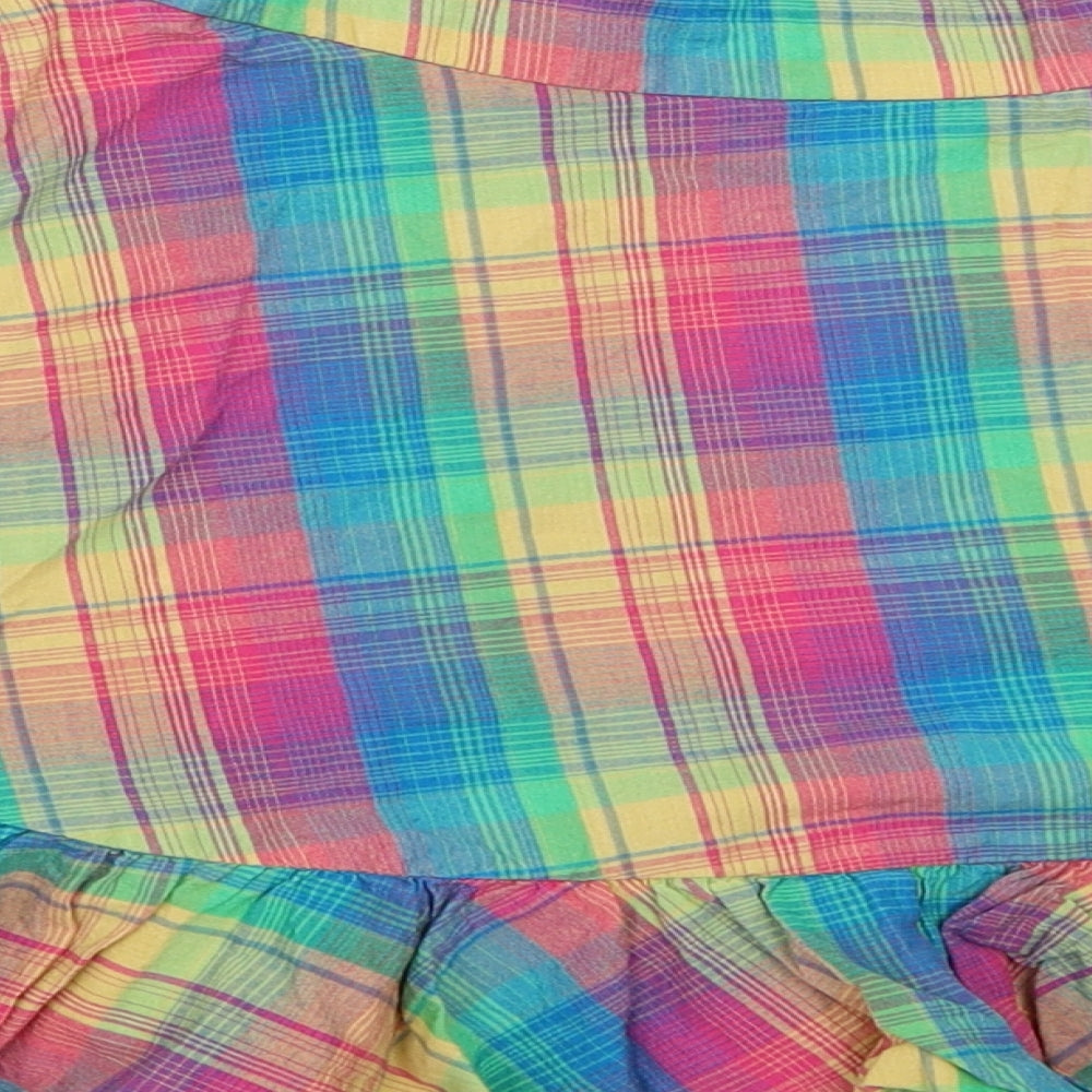 Warehouse Womens Blue Check Wrap Skirt Size 6