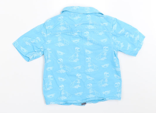Urban Rascals Boys Blue Basic Button-Up Size 4 Years