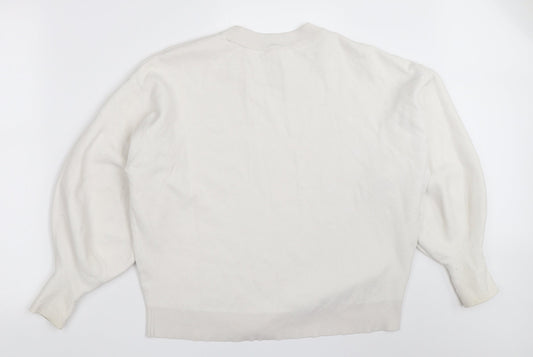 H&M Womens White Pullover Jumper Size S