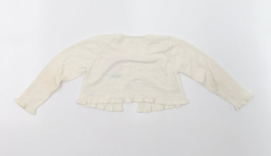 princess collection Girls White Cardigan Jumper Size 6 Years