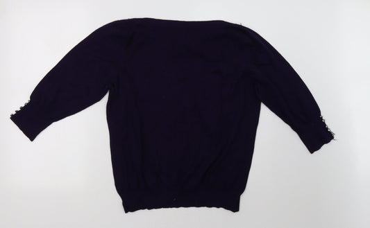 Roman Womens Purple Pullover Sweatshirt Size 16