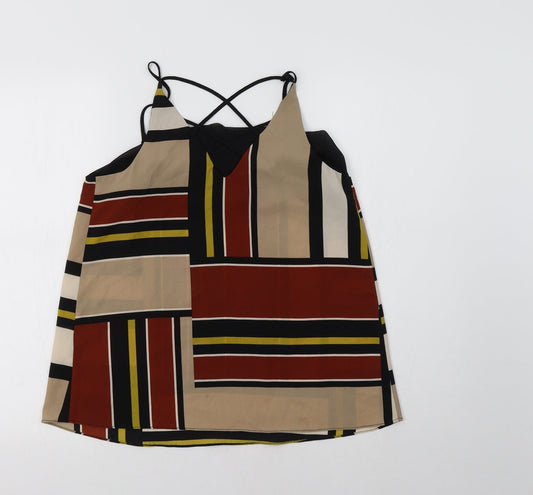 River Island Womens Brown Geometric Basic Tank Size 8