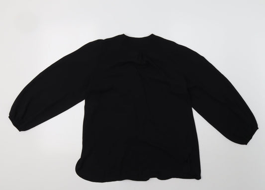 Forever Unique Womens Black Basic Blouse Size S