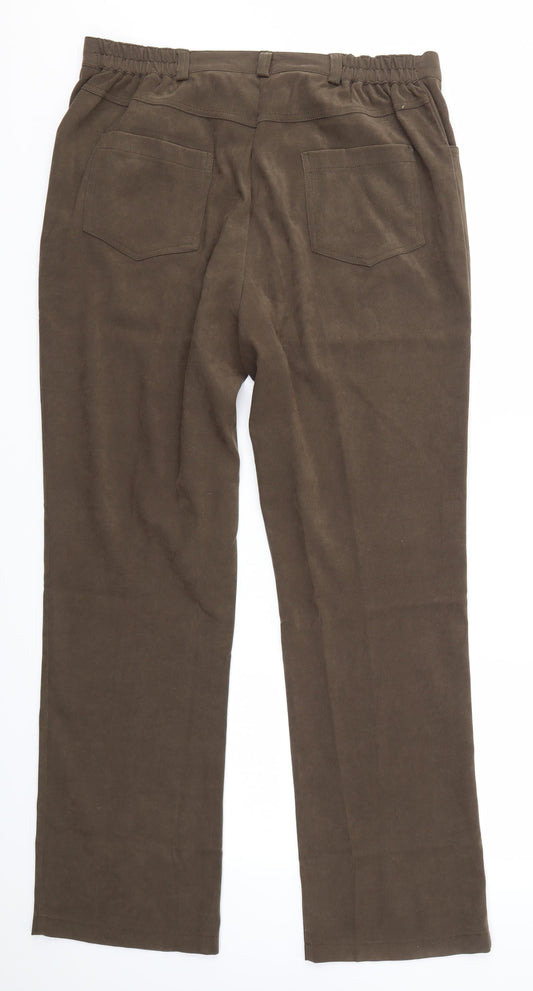 Casual Comfort Womens Green Dress Pants Trousers Size 16 L31 in