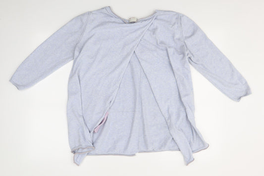 Wrap Womens Blue Pullover Jumper Size 16 - Open back