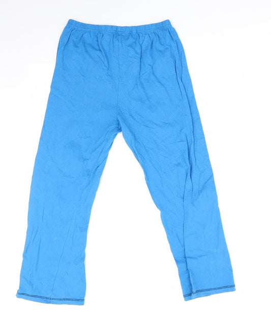 Preworn Boys Blue Solid Pyjama Pants Size 9-10 Years - Spiderman