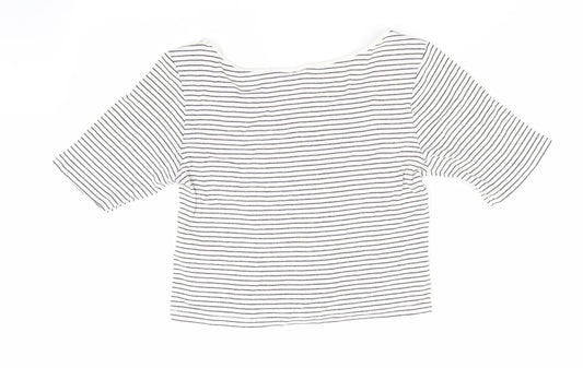 Divided Womens Black Striped Tunic T-Shirt Size M