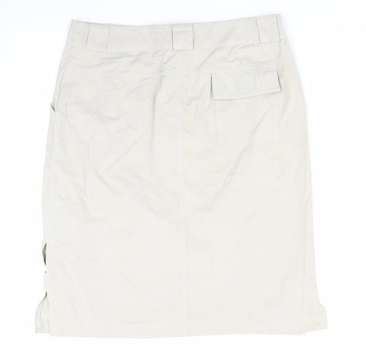 CMD Womens Green A-Line Skirt Size 14 - Vented and buttoned Hem