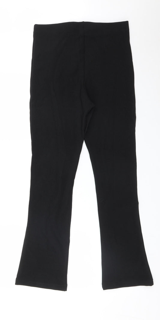 Preworn Womens Black Trousers Size 12 L30 in