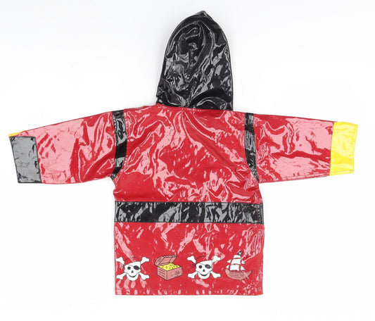 Preworn Boys Red Rain Coat Coat Size S - Pirates