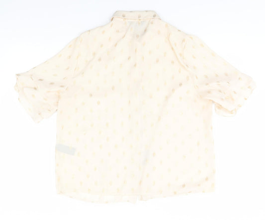 Dorothy Perkins Womens Ivory Geometric Basic Button-Up Size 16