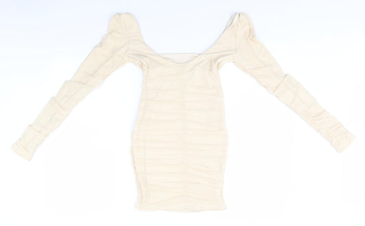 Preworn Womens Ivory Pencil Dress Size 10