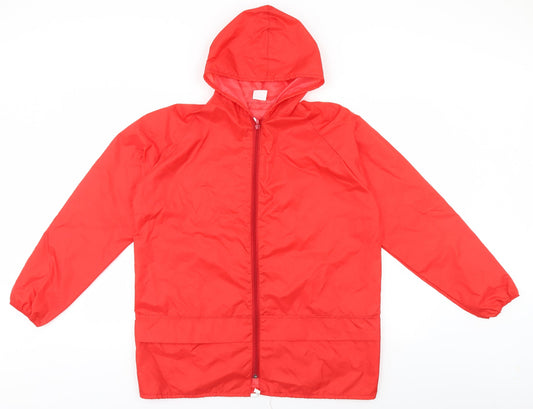 Preworn Mens Red Rain Coat Coat Size M