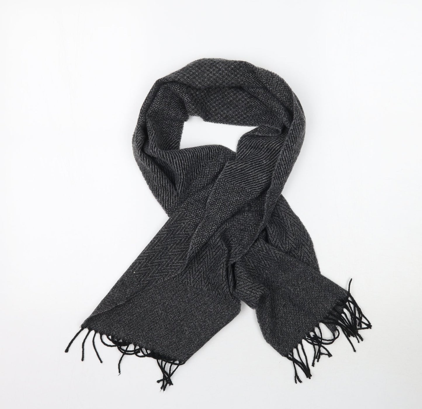 Preworn Unisex Grey Knit Scarf One Size