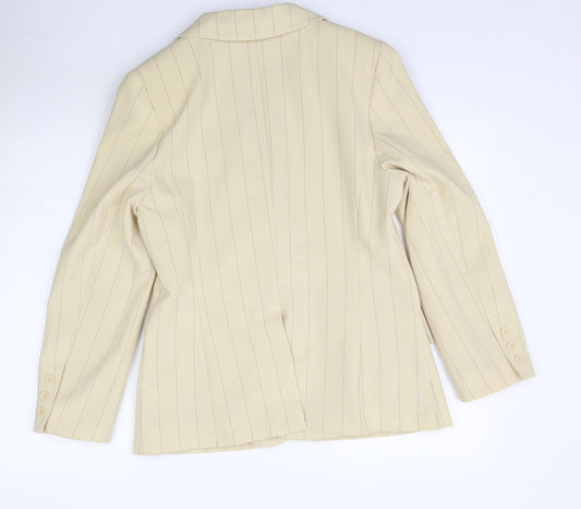 For Women Womens Beige Striped Jacket Blazer Size 14