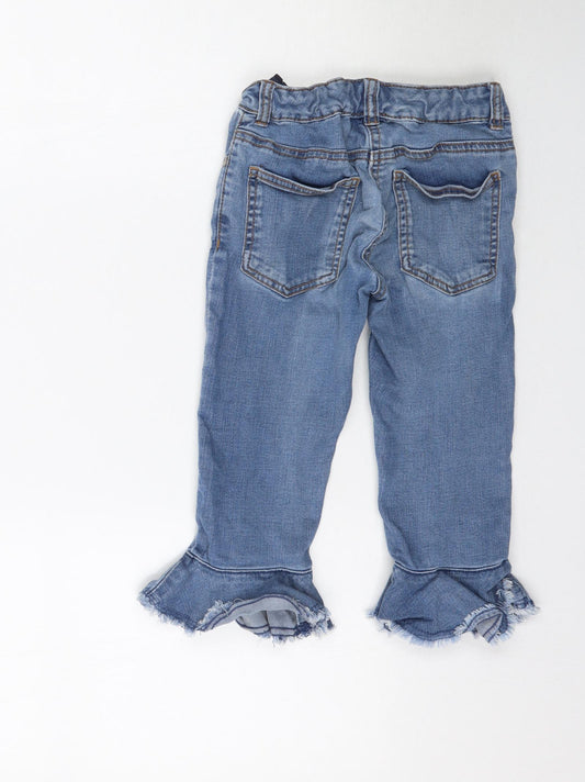 NEXT Girls Blue Denim Flared Jeans Size 8 Years