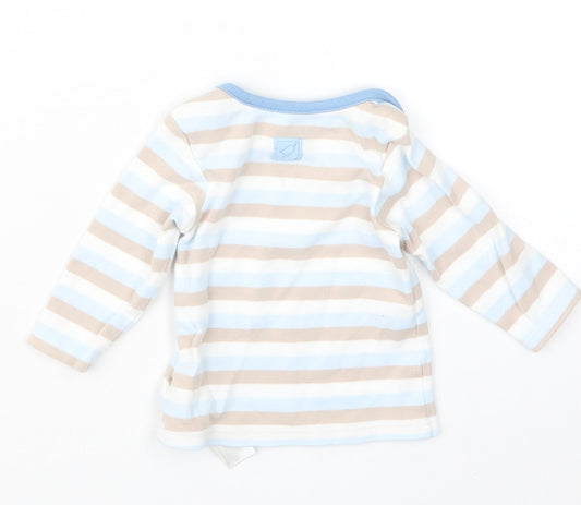 Marks and Spencer Boys Blue Striped Basic T-Shirt Size 3-6 Months
