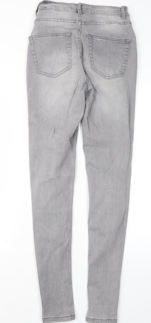 Denim Co. Womens Grey Denim Straight Jeans Size 10 L31 in
