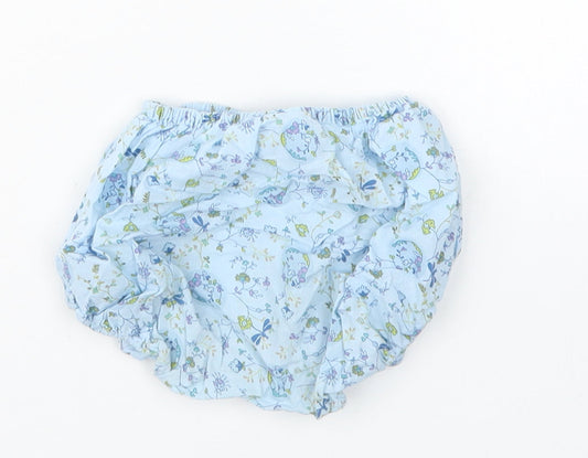 Petit Bateau Girls Blue Geometric Cropped Trousers Size 12 Months