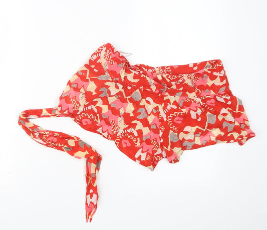 French Connection Womens Red Geometric Hot Pants Shorts Size S