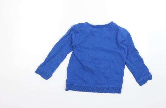 Mothercare Boys Blue Pullover Jumper Size 6 Years