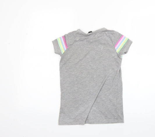 George Girls Grey Basic T-Shirt Size 8-9 Years