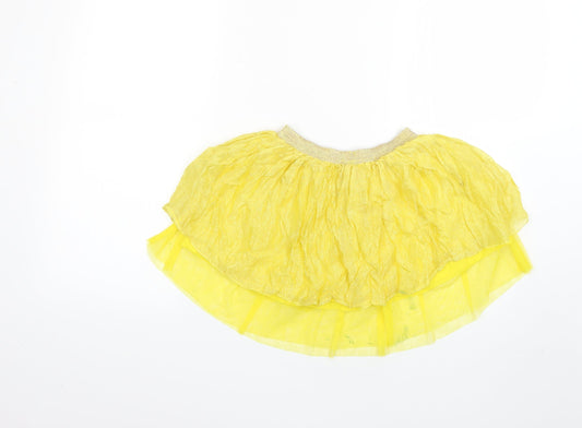 Mango Womens Yellow Flare Skirt Size S