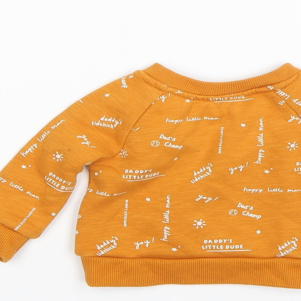 Primark Baby Yellow Geometric Pullover Jumper Size 0-3 Months