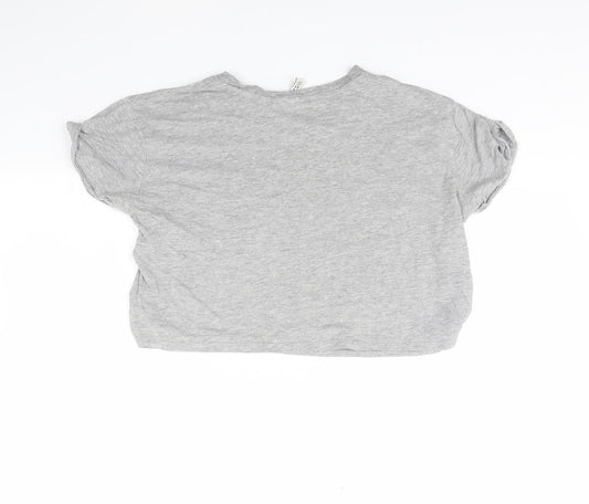 Divided Womens Grey Cropped T-Shirt Size S