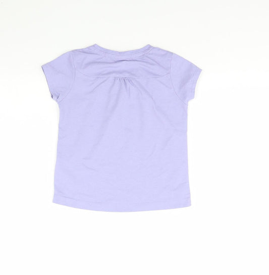 LA Gear Girls Purple Basic T-Shirt Size 7 Years
