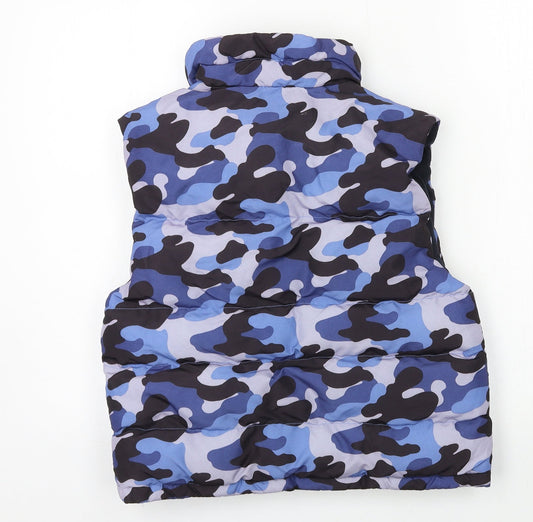 WTX Boys Blue Camouflage Gilet Jacket Size S