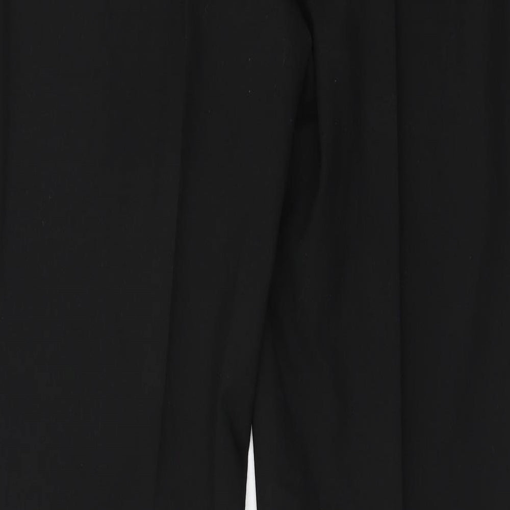 Brand and care label for Public women’s black trousers, size UK 8, 30-inch leg
