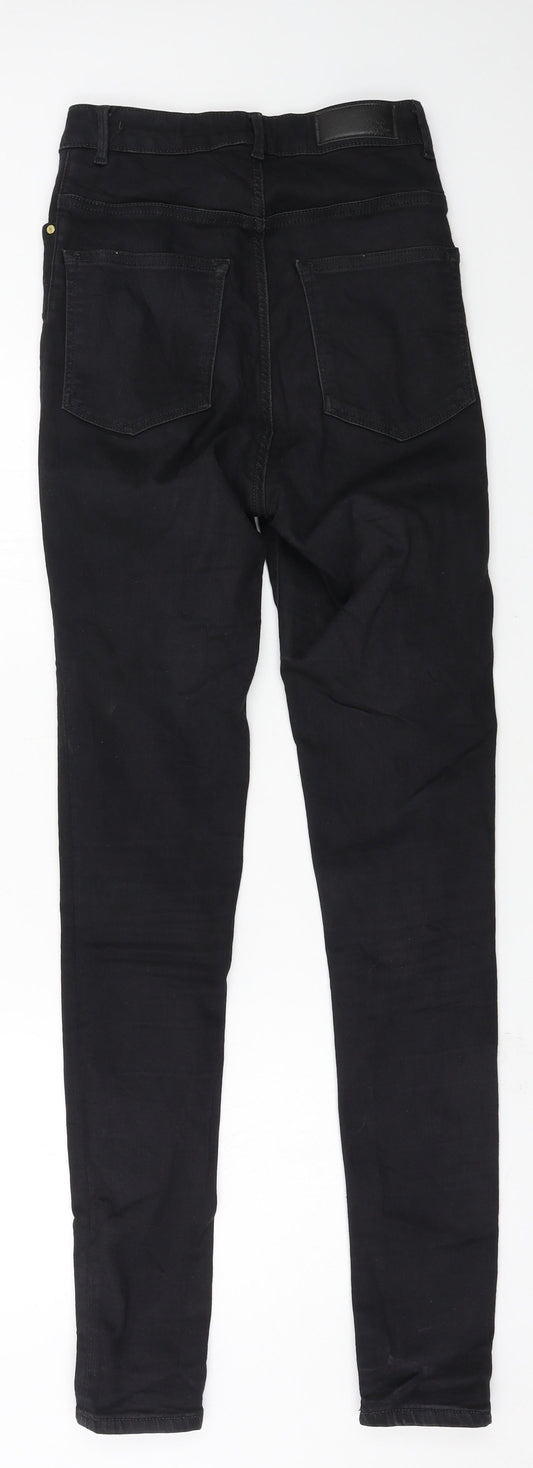 Never Denim Womens Black Denim Skinny Jeans Size M L30 in