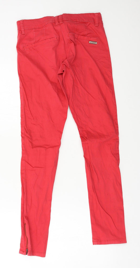 Slouse Womens Red Capri Trousers Size XS L28 in