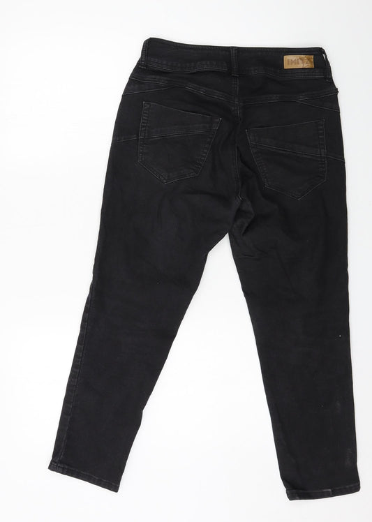 Imitz Womens Black Denim Straight Jeans Size 10 L24 in