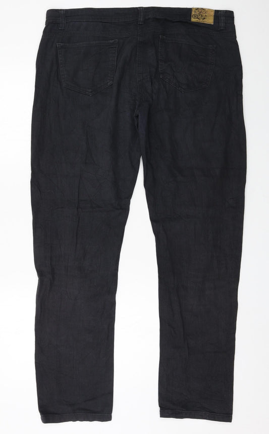 RESERVED Womens Grey Denim Straight Jeans Size 14 L20 in