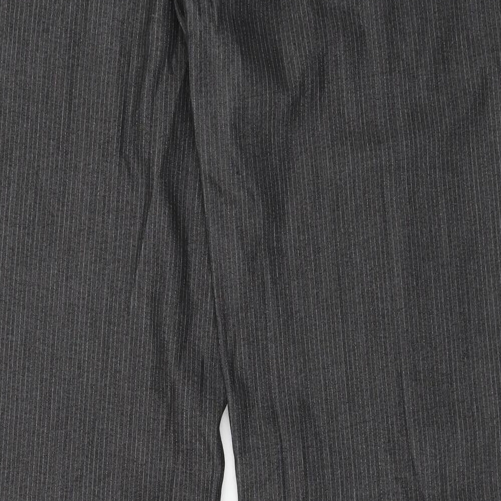Preworn Womens Green Striped Trousers Size 12 L31 in