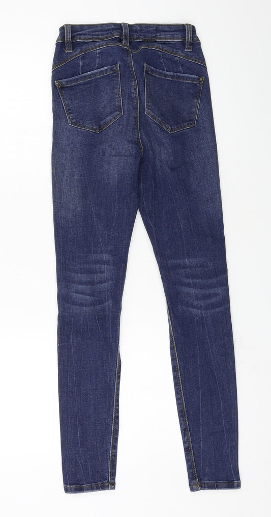 Denim & Co. Womens Blue Denim Skinny Jeans Size 6 L25 in