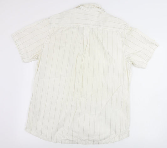 Burton Mens Ivory Striped Polo Size L