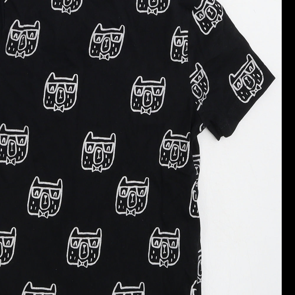 George Boys Black Animal Print Basic T-Shirt Size 2-3 Years