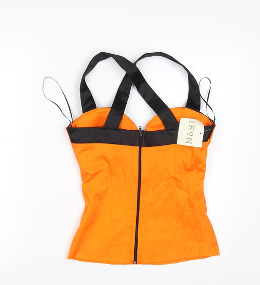Ikon Womens Orange Cropped Tank Size 10