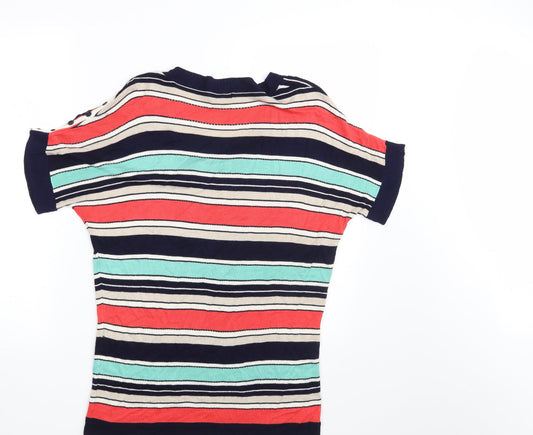 Odemai Womens Multicoloured Striped Rayon Pullover Sweatshirt One Size - Size US 2