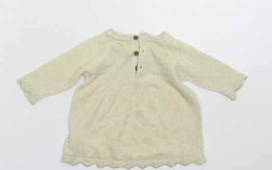 Merc Girls Gold Knit Pullover Jumper Size 0-3 Months