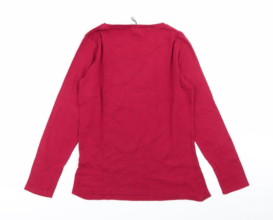 intuition Womens Red Basic T-Shirt Size 10