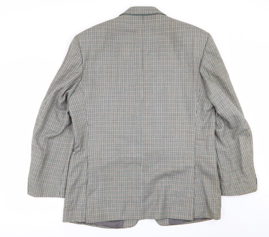 greenwoods Mens Multicoloured Houndstooth Jacket Blazer Size 42