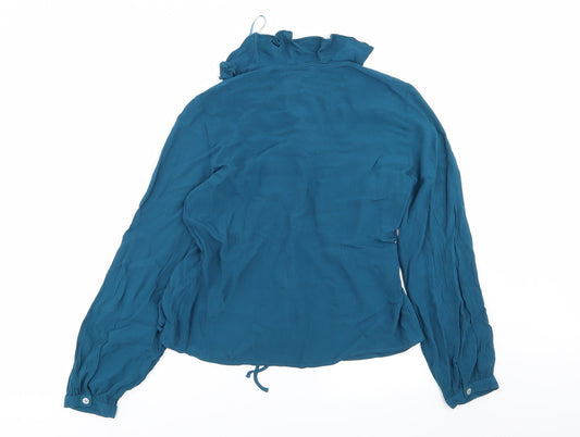 Gallery Womens Blue Basic Blouse Size 10