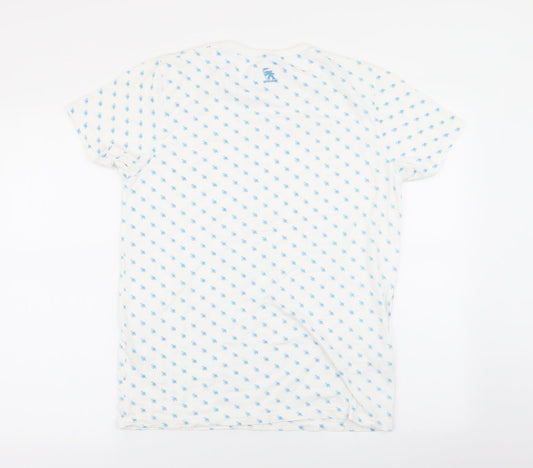 Gotcha Womens White Geometric Basic T-Shirt Size M