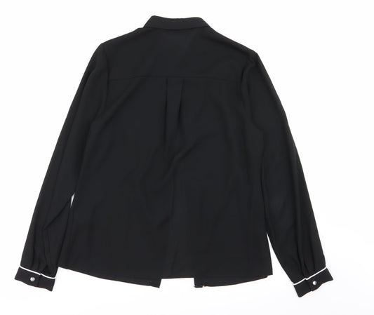 Papaya Womens Black Basic Button-Up Size 10