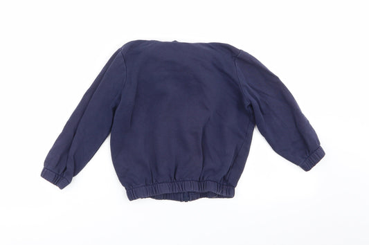 Asda George Girls Blue Full Zip Jumper Size 4-5 Years