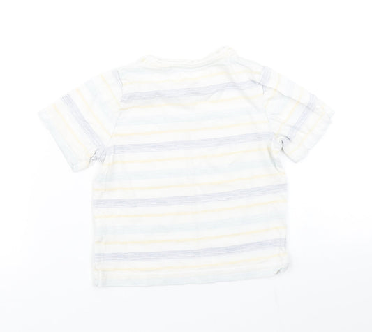 Lupilu Boys White Striped Basic T-Shirt Size 2-3 Years